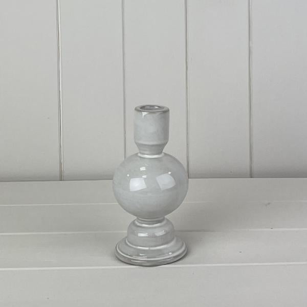 Glazed Ceramic Candle Holder with Textured Detail L7.7xD7.7xH15cm Weight-325g