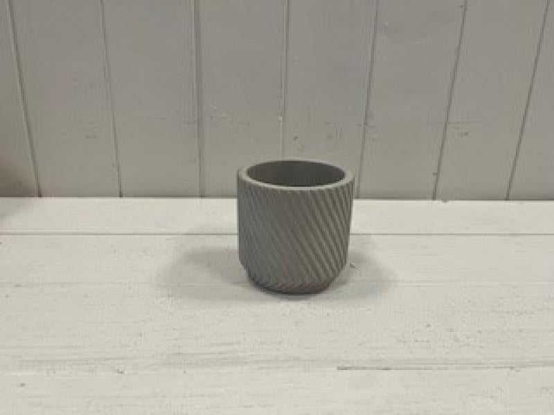 Large Glazed Pastel Grey Vase (19cm) H19.5cm D11.1