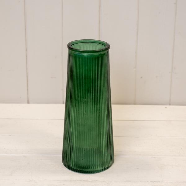 Cool Grey Ribbed Glass Bottle