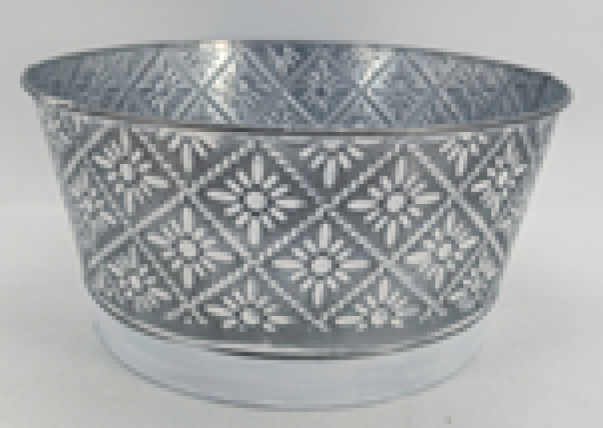Large Zinc Rectangle Tapered Floral Trough TD23x13cm H12.5cm B19x9cm No Drainage
