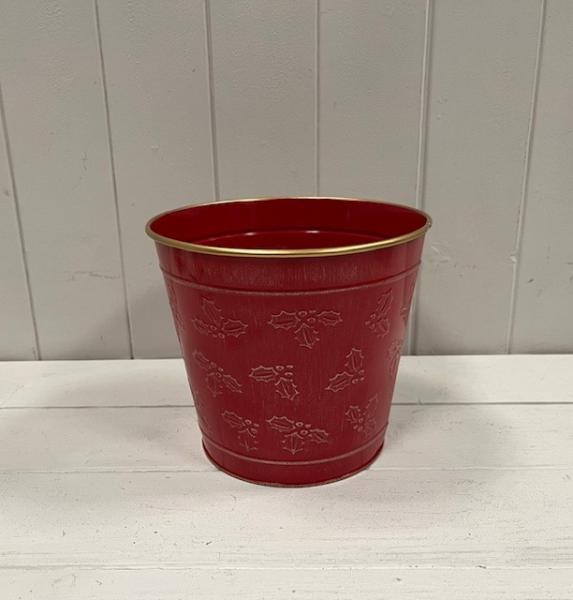 21cm Christmas Holly Pot