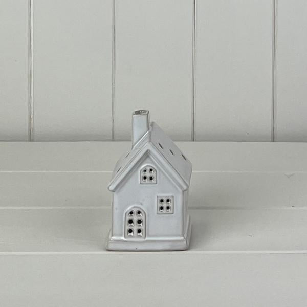 White Ceramic House Ornament with LED L6.8xD6.1xH8.3cm Weight-202g
