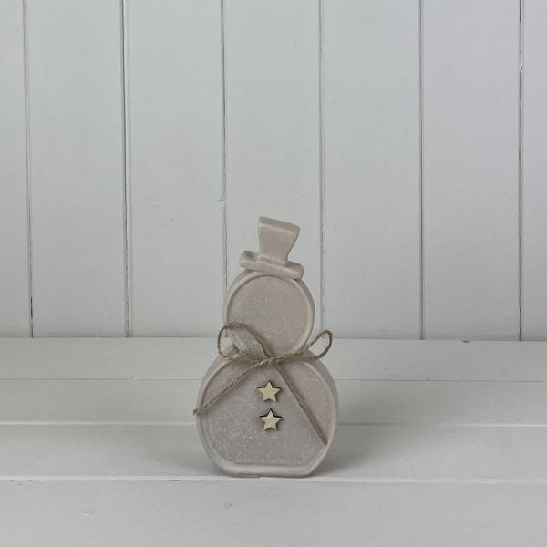 White/Wood Grain Effect Ceramic House Tealight Holder L7.5xD6.9xH14.5cm Weight-274g