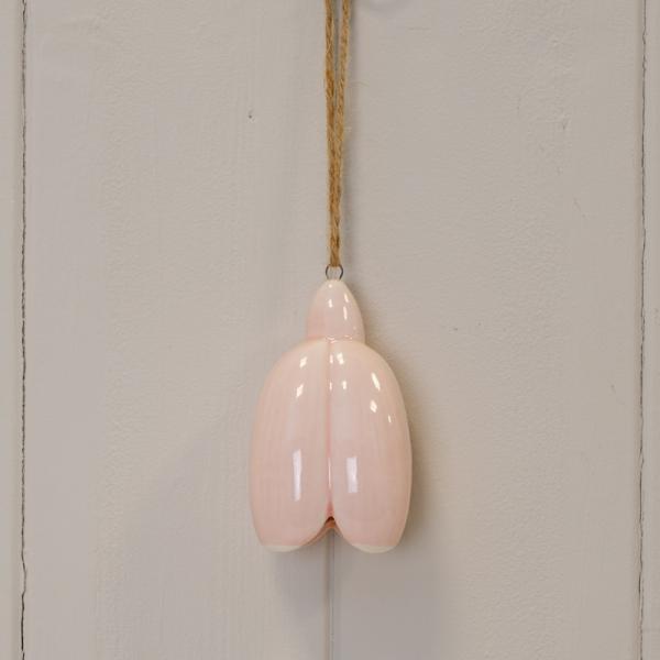 Medium Glazed Ceramic Mushroom Ornament with Textured Detail L6.5xW6.5xH7.3cm