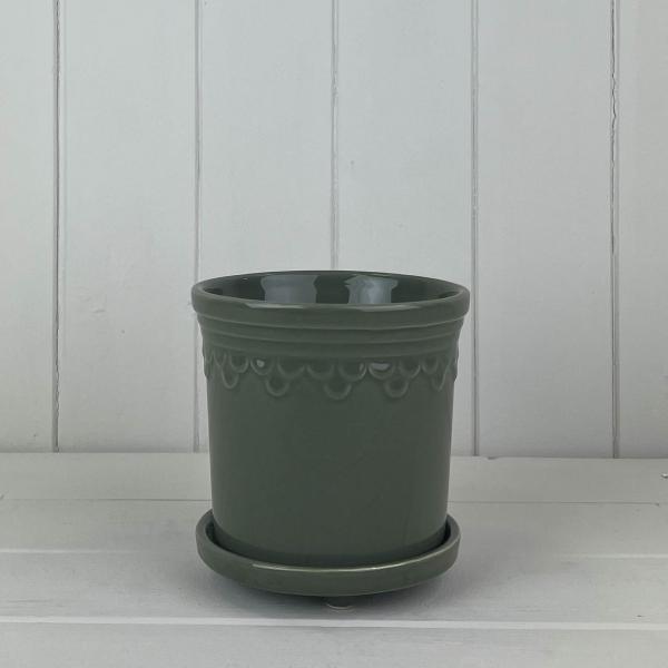 White Saucer Pot D13cm H11.5cm Weight-558g