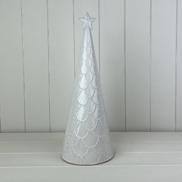 Glazed Ceramic Tree Ornament with Textured Detail L14.2xD14.2xH38.2cm Weight-959g