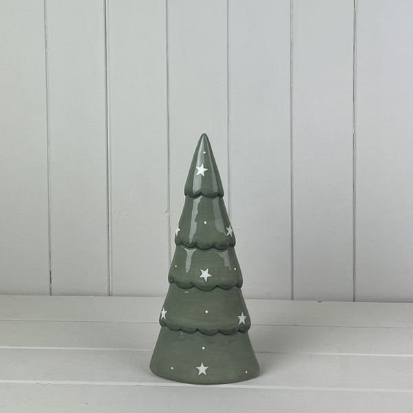 Light Green Ceramic Tree Decoration L8.7xD5.7xH19.7cm Weight-182g