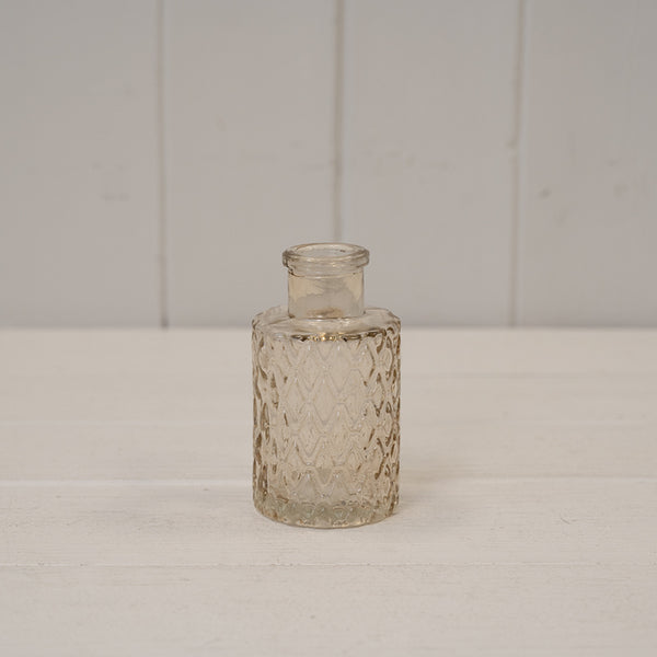 Smokey Brown Tall Glass Ribbed Vase 11cm x 29.5cm x 14cm