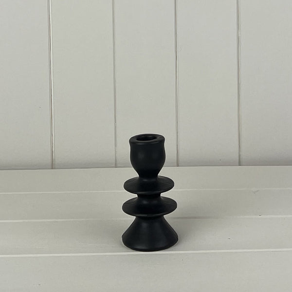 Small Black Ceramic Candle Holder