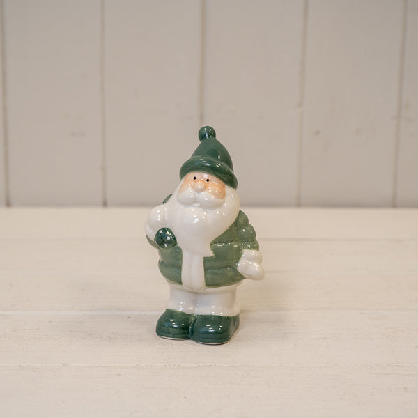 White/Green Ceramic House Tealight L7.5xW6.5xH14.6cm
