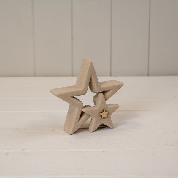Sand Texture Effect Ceramic Star Decoration L15xD4.5xH14.5cm