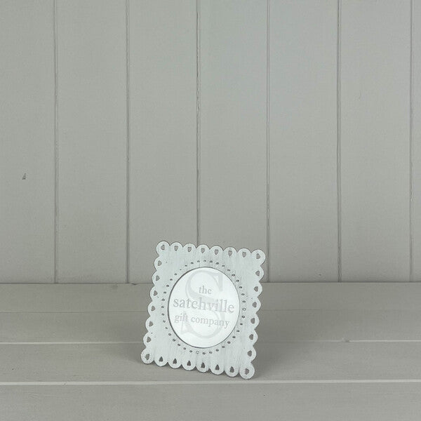 Small Photo Frame 11cm x 11cm x 2cm Window 7cm x 7cm Metal Glass & Cardboard