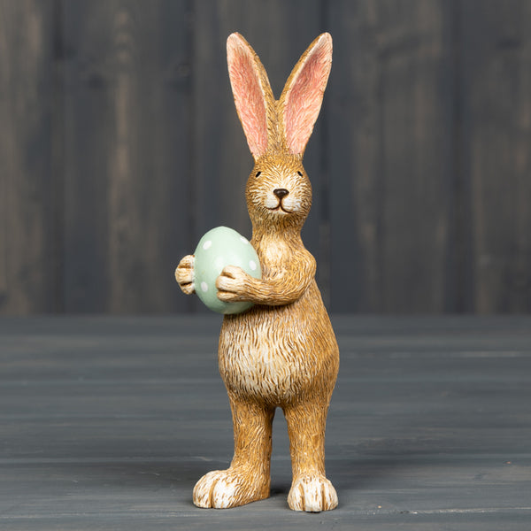 Sitting Rabbit Ornament holding White Heart and Dangly Legs