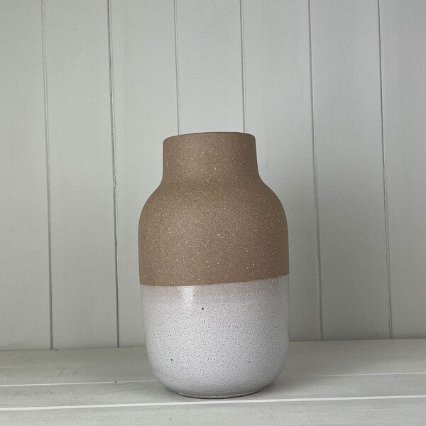Textured Mocha Ceramic vase D14.2 x H25.3cm