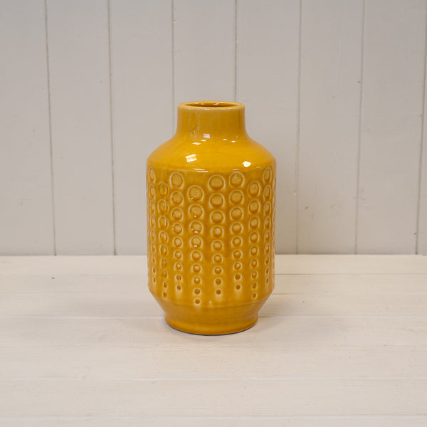 Yellow Ceramic Jug (26.5cm) T12 x 14 x BD12.3 x H26.5cm
