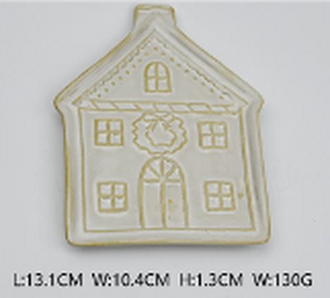 Medium Christmas House Shaped Plate