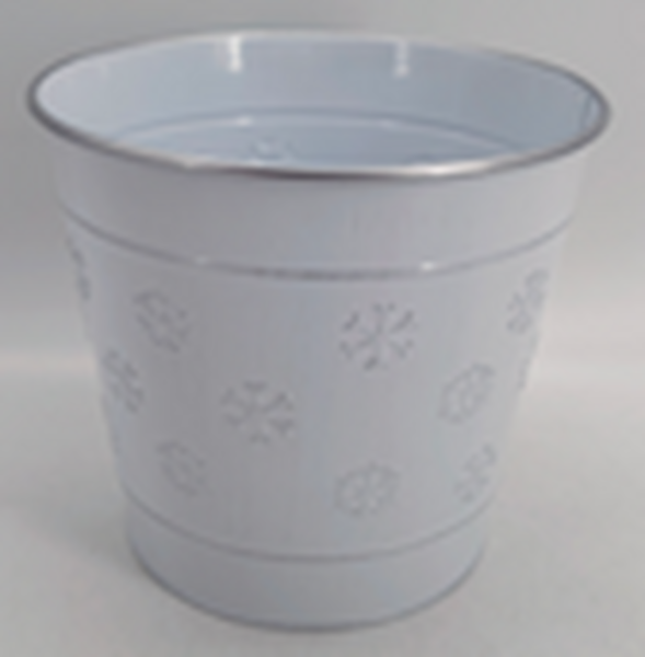 21cm Frosted Snowflakes Pot
