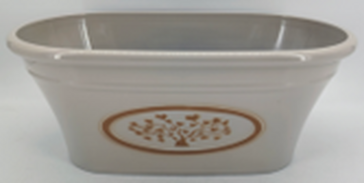 Cream Round Love Heart Tree Bowl Recycled Plastic Planter D30cm 6.6LTR Weight 335g