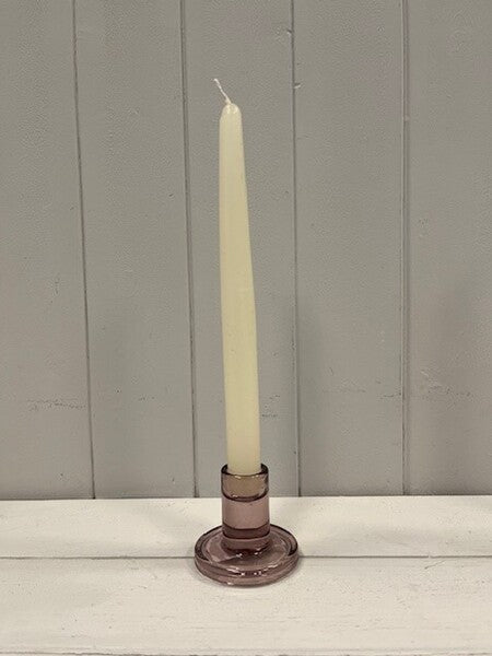 Large Amethyst Straight Textured Candle Holder 6cm x 6cm x 7.4cm