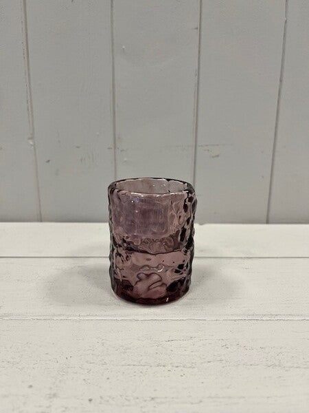 Large Amethyst Textured Candle Holder 6cm x 6cm x 8.3
