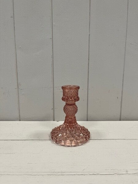 Rose Tall Glass Ribbed Vase 14cm x 29.5cm x 11cm