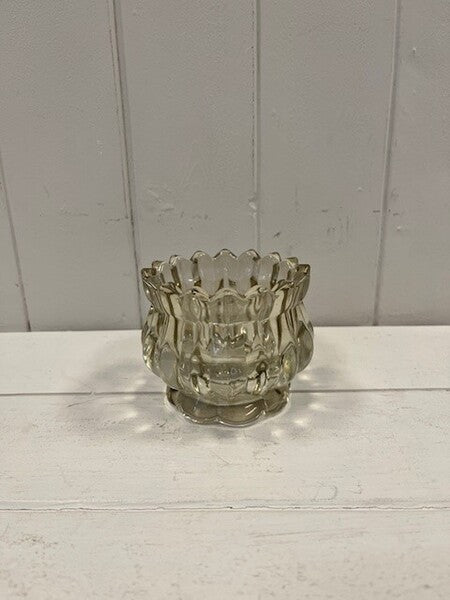Smokey Brown Glass Candle Holde 7.7cm x 7.7cm x 10.2cm