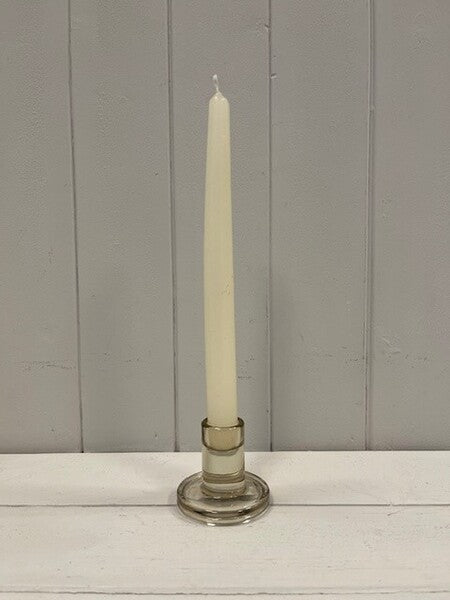 Large Smokey Brown Straight Textured Candle Holder 6cm x 6cm x 7.4cm