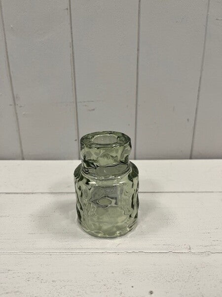 Vintage Green Textured Candle Holder 6.6cm x 6.6cm x 5.3cm