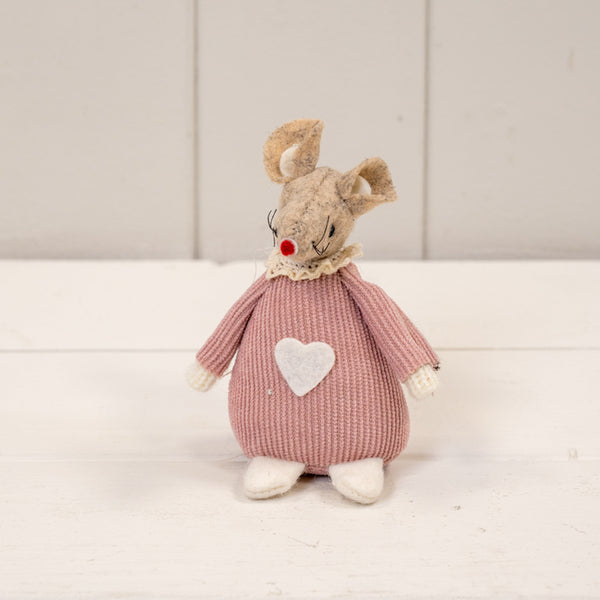 Brown Fabric Sitting Mouse H18cm