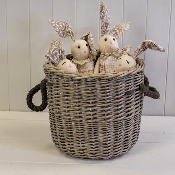 Round Log Basket with Ears TD32xH27/TH34.5xB23cm Weight-549g