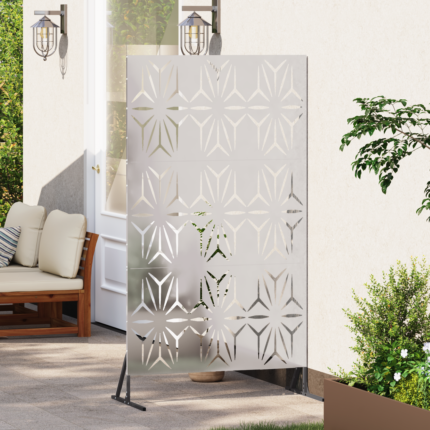 Privacy Screen Grey 100 x 50 x 180 cm Steel