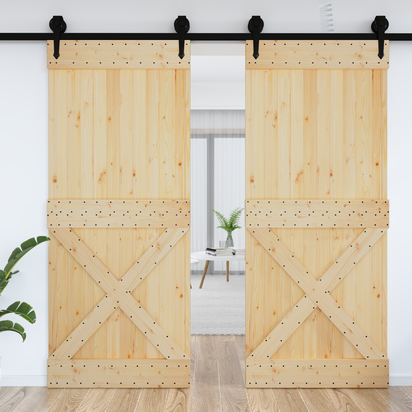 Door NARVIK Natural 95 x 210 cm Solid Pine Wood
