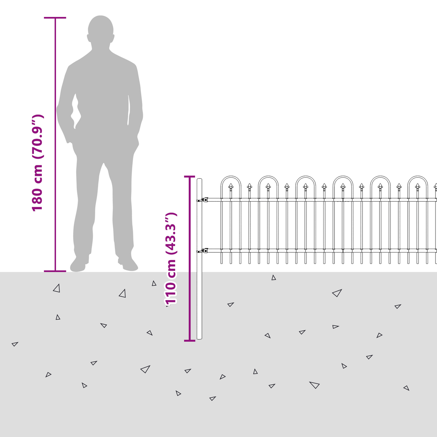 Spike Arch Fence DRONTEN Black