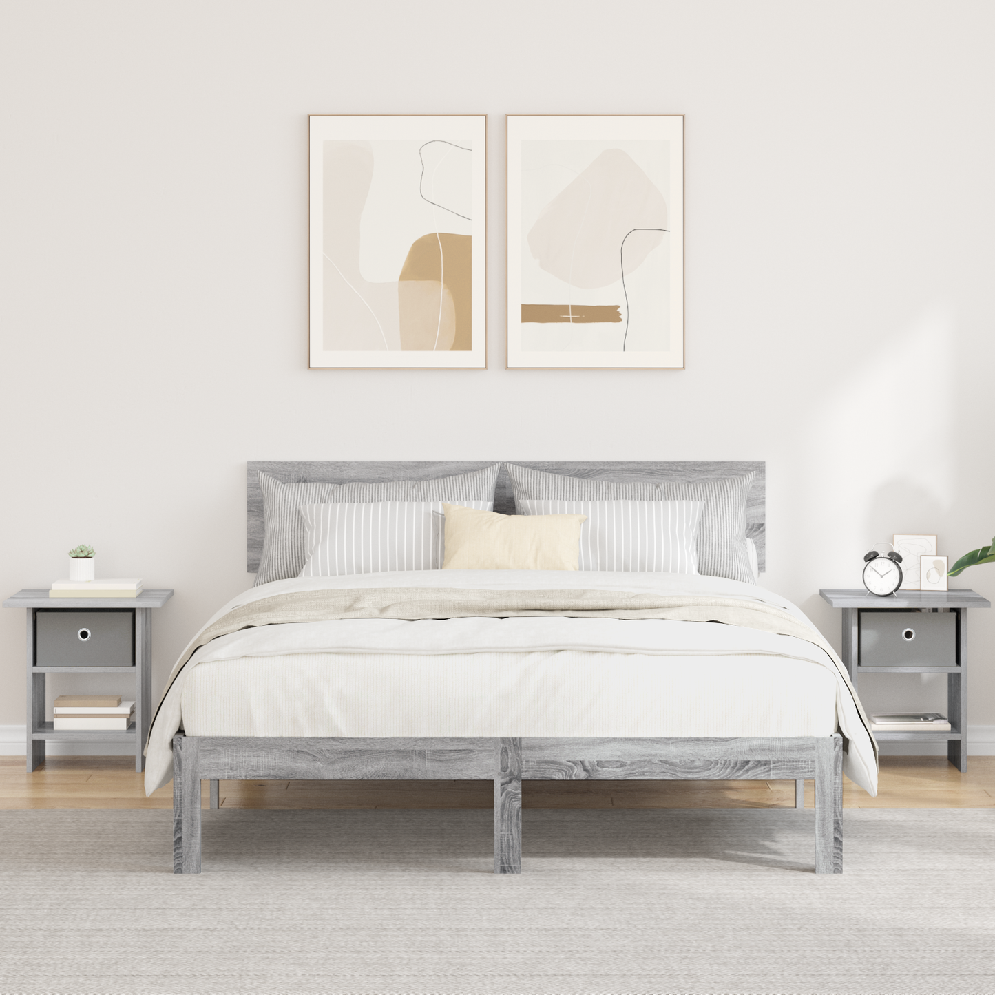 Bedside Table 2 pcs Grey Sonoma 41 x 40 x 45 cm Engineered Wood