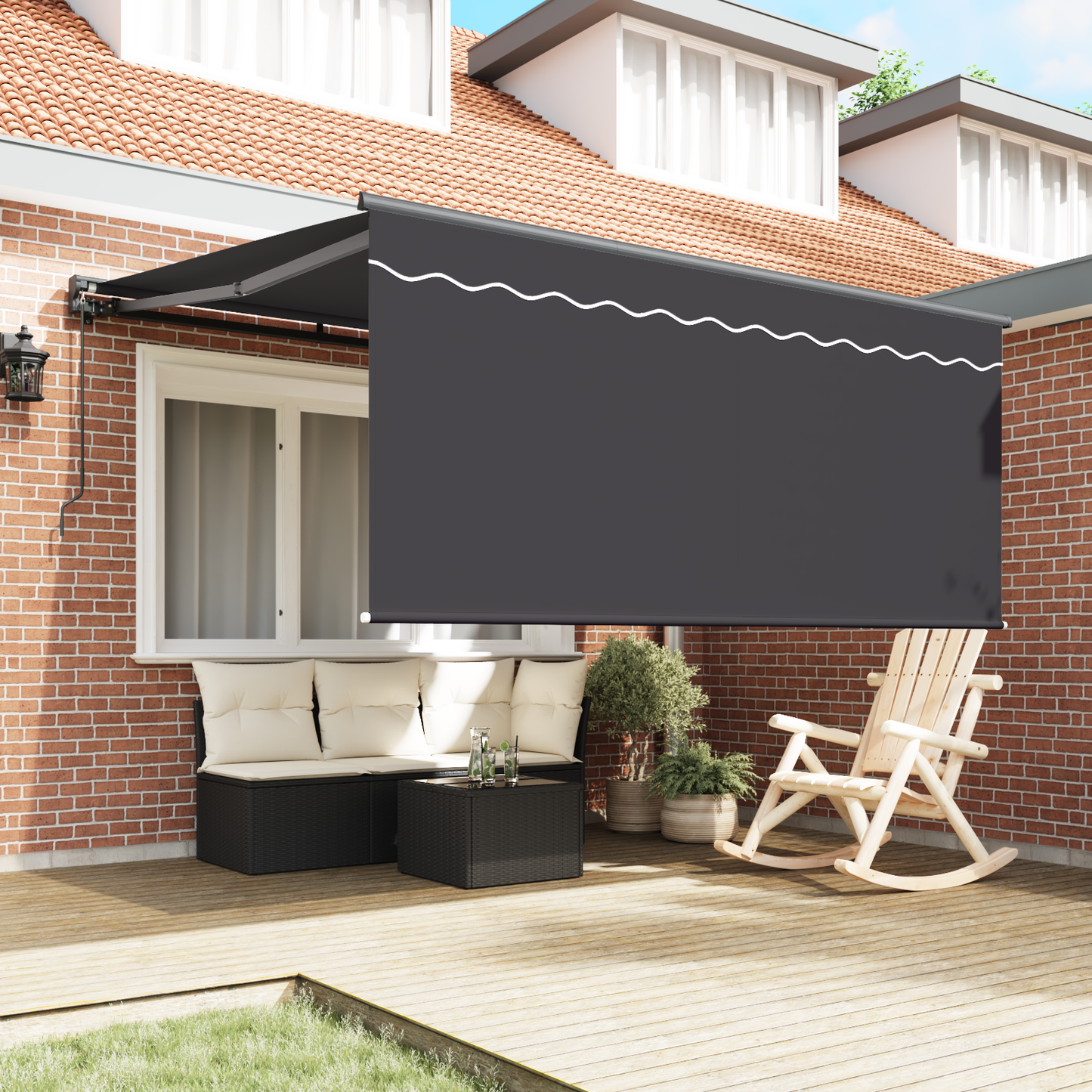 Retractable Awning Manual Anthracite 300 x 250 cm