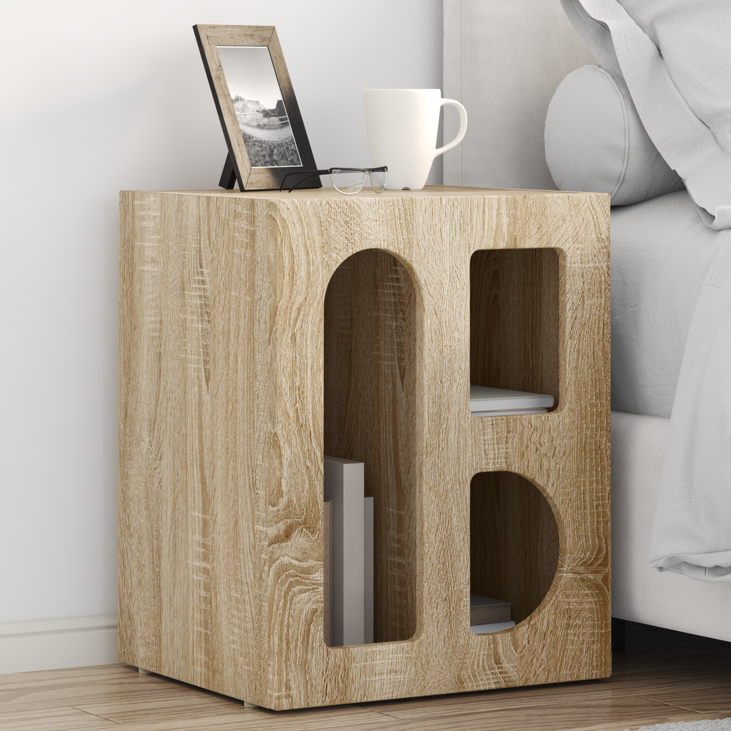 Bedside Table ELST 2 pcs Sonoma Oak 40 x 35 x 50 cm