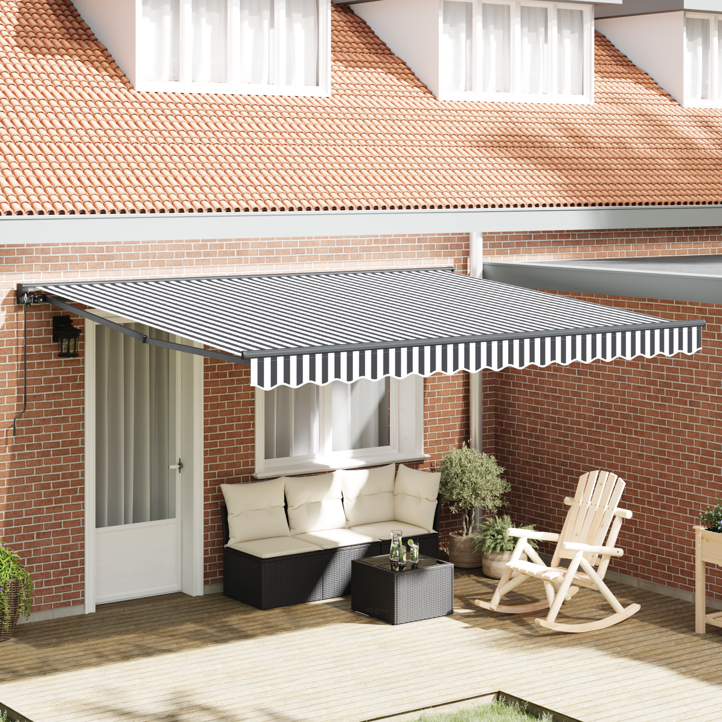 Awning Frame Anthracite and White 400 x 300 cm