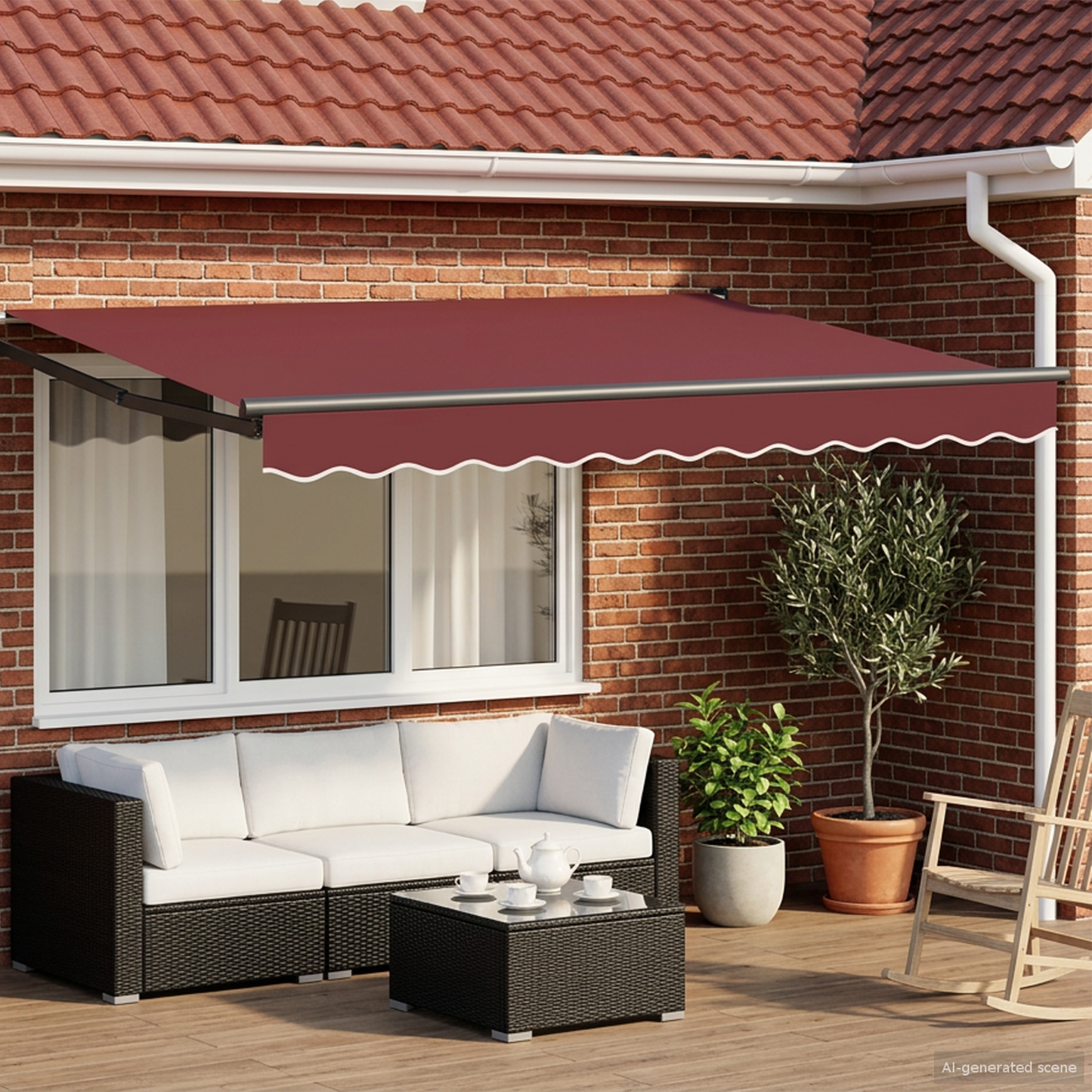 Manual Retractable Awning with LEDs 3 x 2.5 m