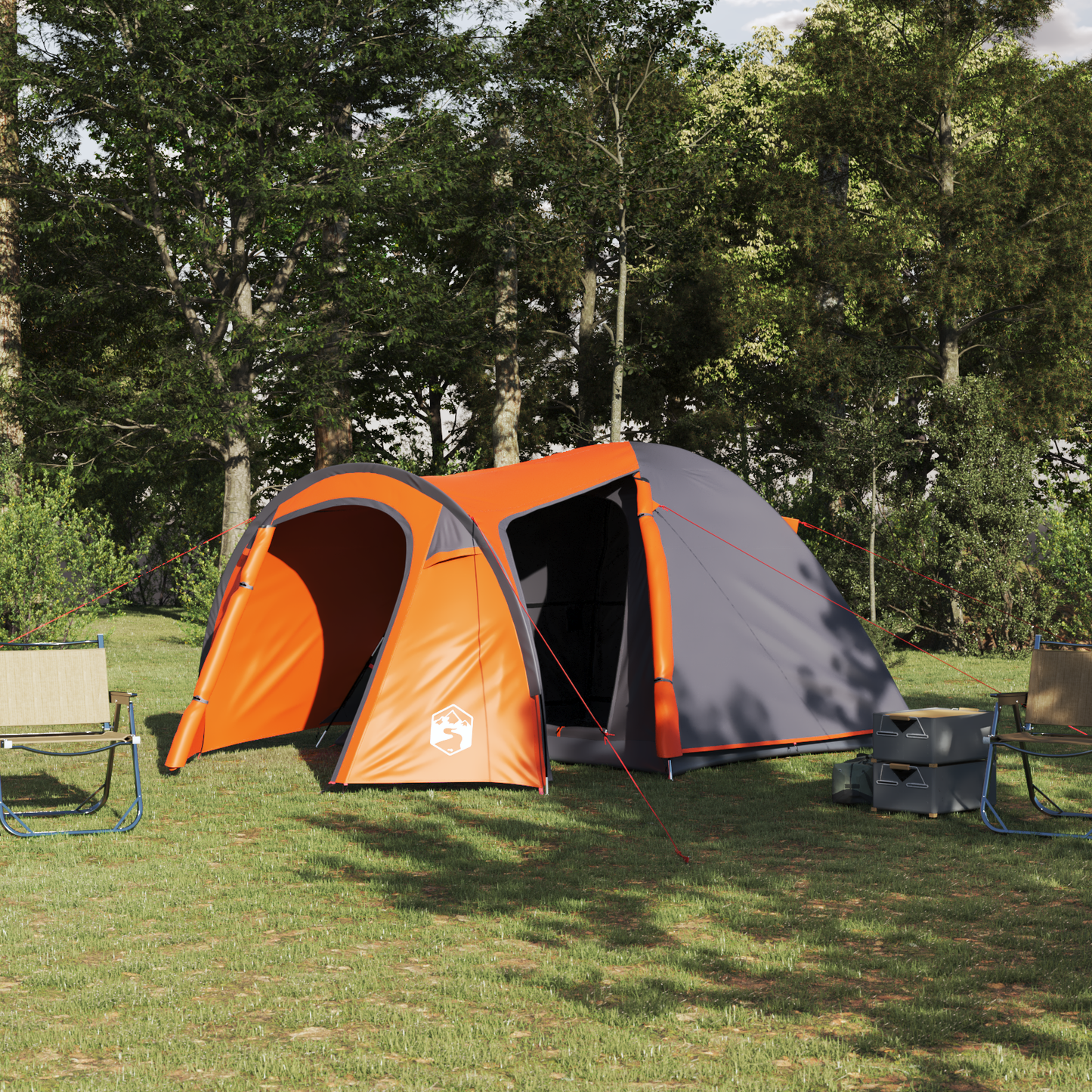 Dome Tent Dome with Roof Grey and Orange 384 x 254 x 170 cm