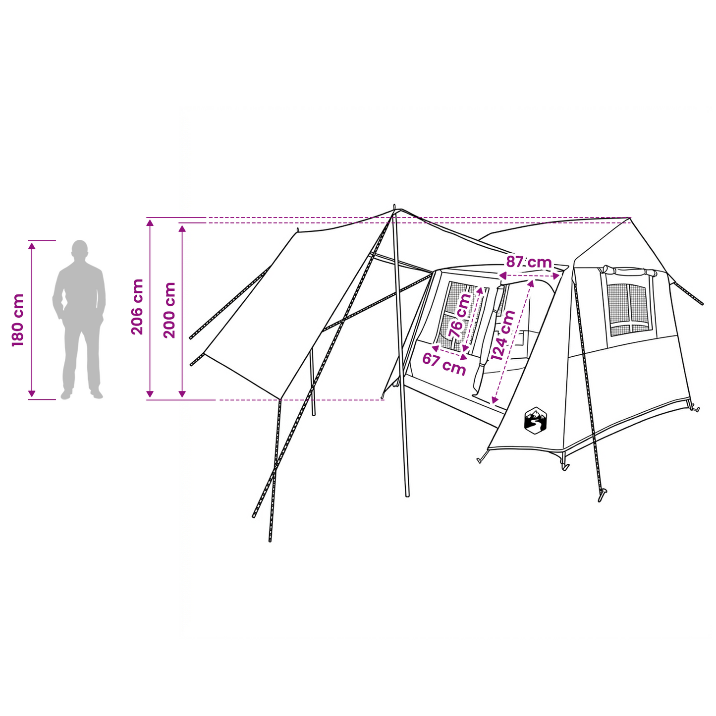 Tunnel Tent Blue 275 x 240 x 200 cm