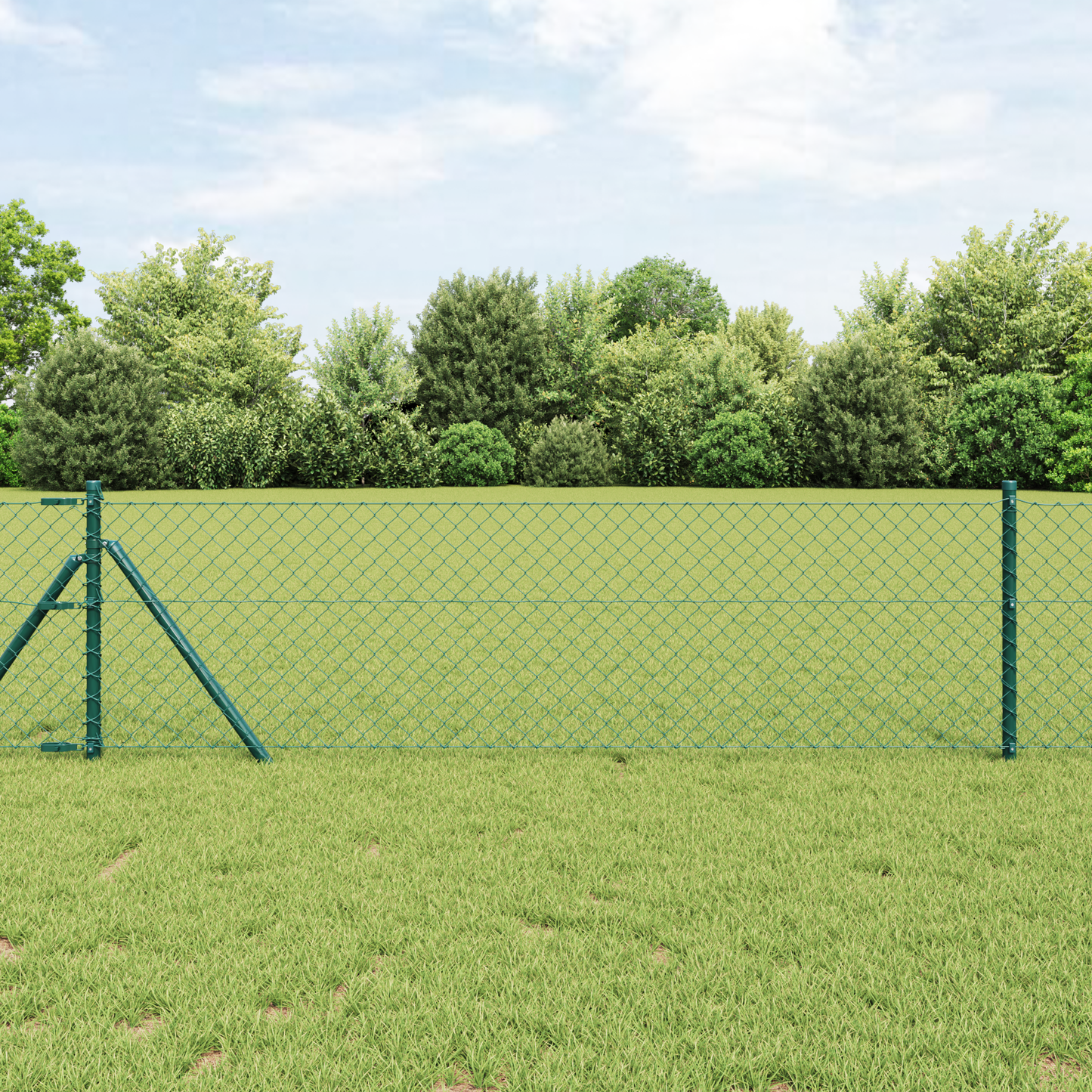 Chain Link Fence 10 x 0.8 m Steel Green