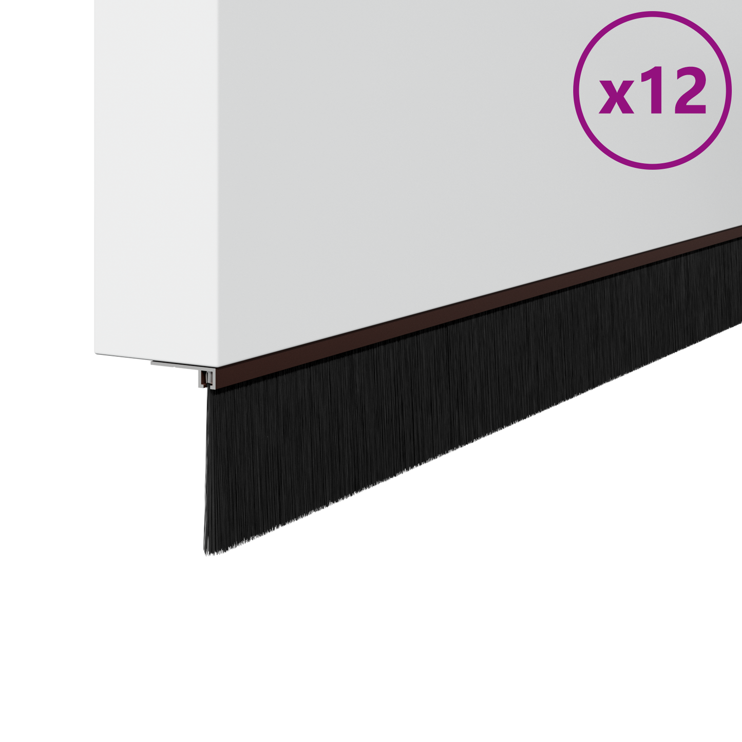 Self-adhesive Door Brush Seals 12 pcs Brown 100 cm