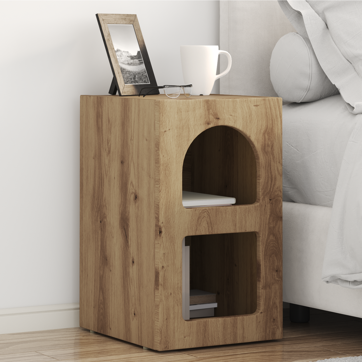 Bedside Table ELST 2 pcs Artisan Oak 29.5 x 33.5 x 50 cm