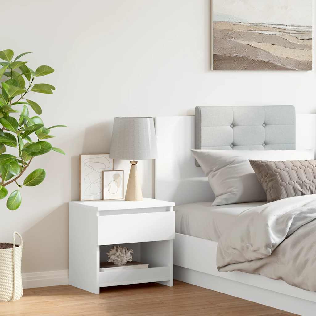 Bedside Cabinet White 40x30x39 cm Engineered Wood