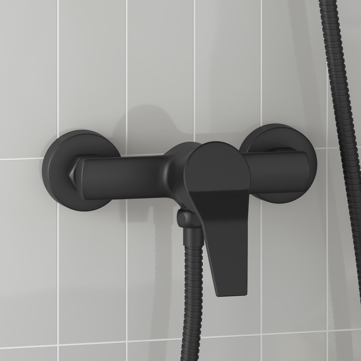 Shower Mixer Tap Black G 1 / 2 inches Brass