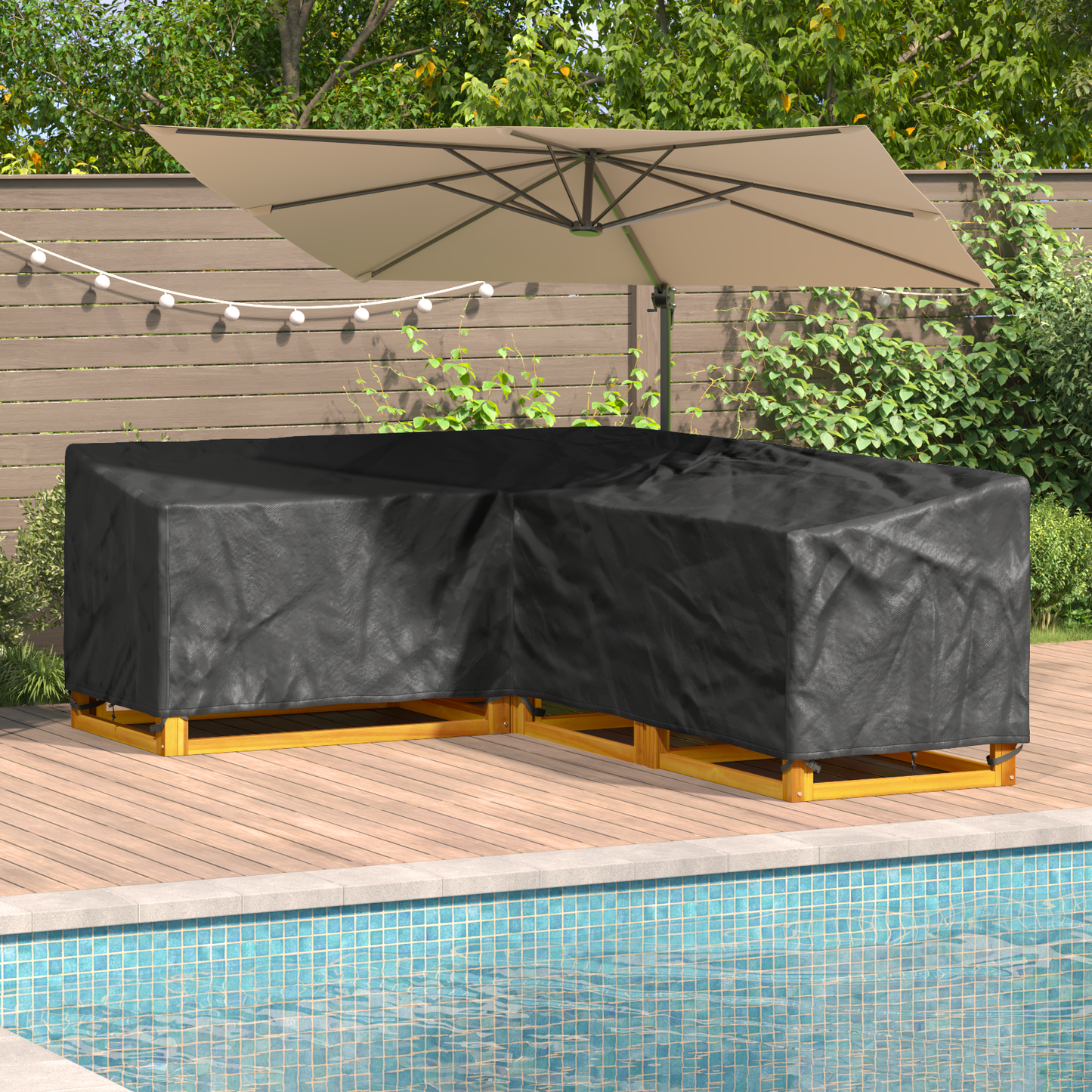 Furniture Cover Black 260 x 210 x 80 cm 210D Oxford Fbric