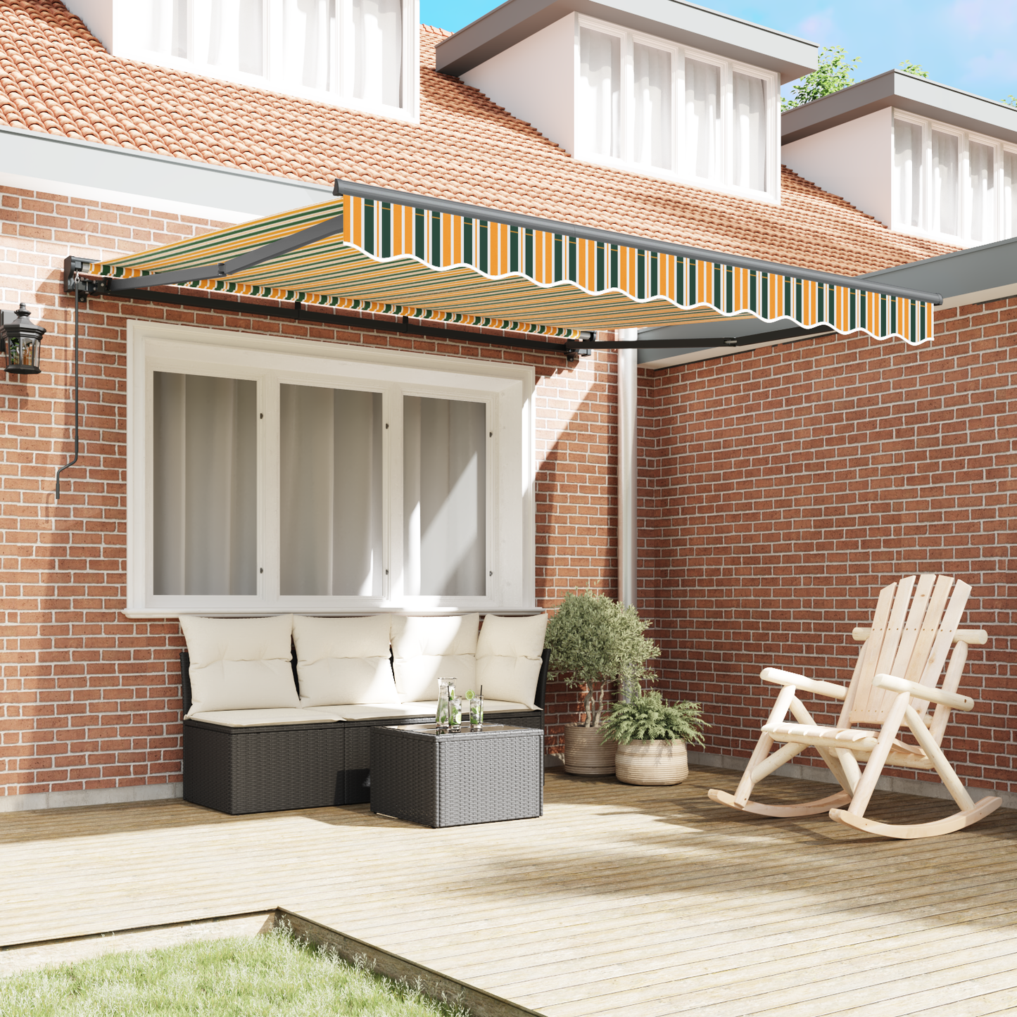 Awning Frame Green and Yellow 350 x 250 cm