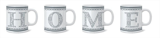 11oz U Shaped Mug 4 Asst Home Designs