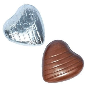 Silver Foil Chocolate Hearts  (1kg)