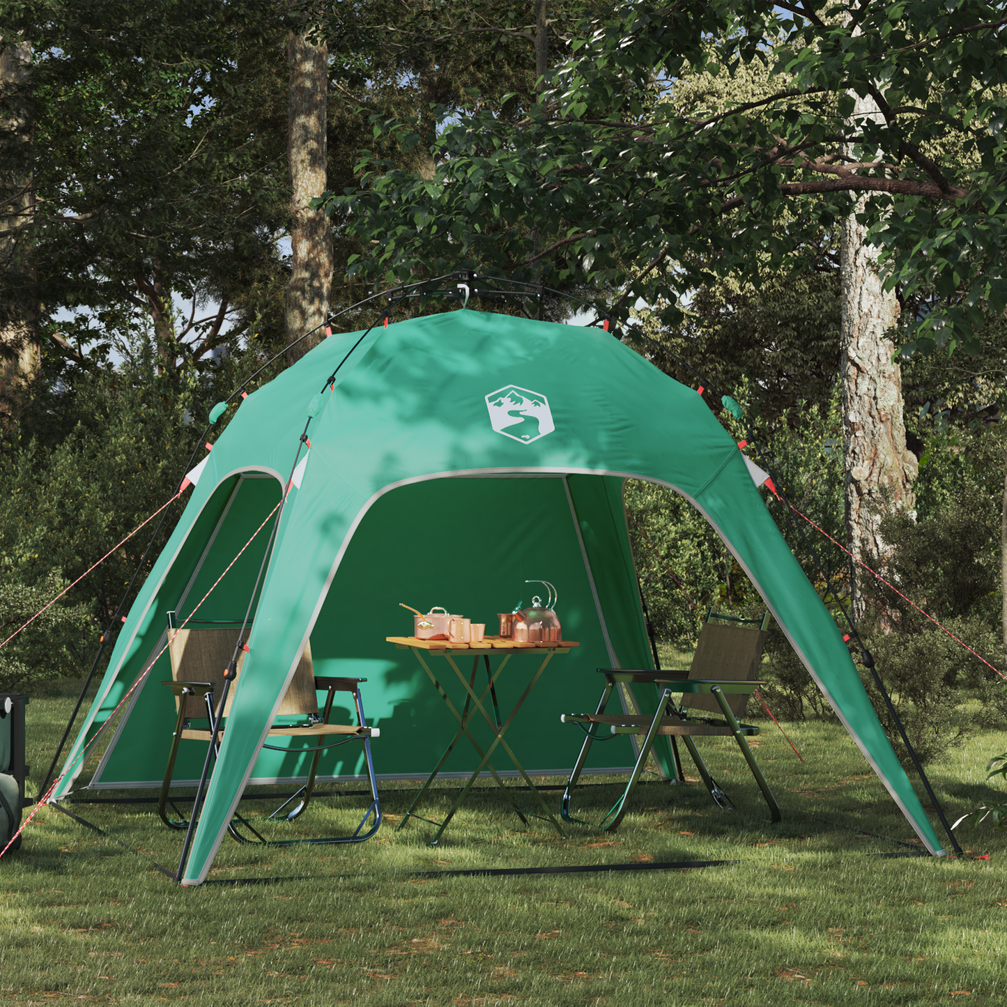 Instant Tent 4-Person Quick-Release Sea Green 185T Polyester